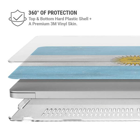 Argentina Flag Distressed MacBook Pro 16in (2019-20) Case plus Skin